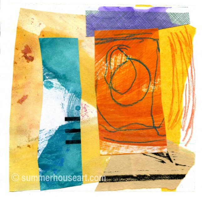 Small Abstract Paper collage, Helen Bushell, summerhouseart.com