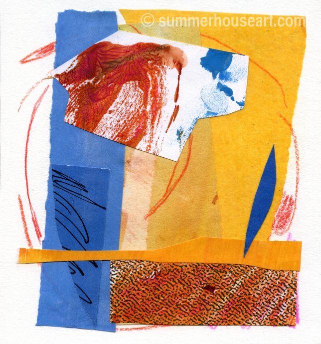 Small Abstract Paper collage, Helen Bushell, summerhouseart.com