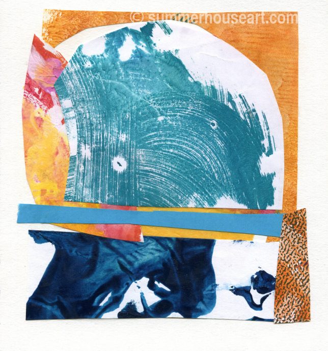 Small Abstract Paper collage, Helen Bushell, summerhouseart.com