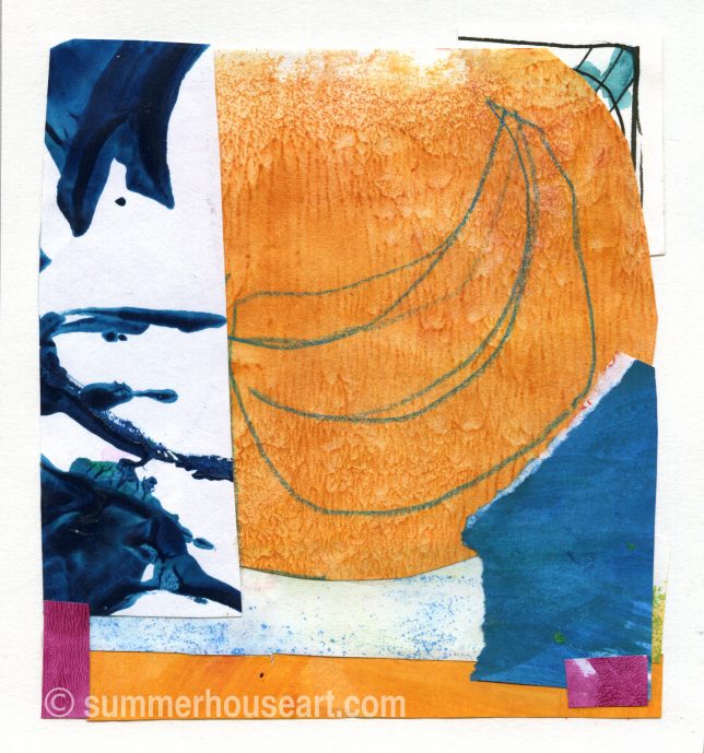 Small Abstract Paper collage, Helen Bushell, summerhouseart.com