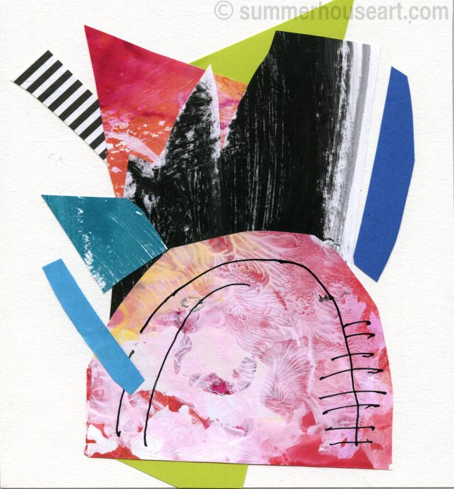 Small Abstract Paper collage, Helen Bushell, summerhouseart.com